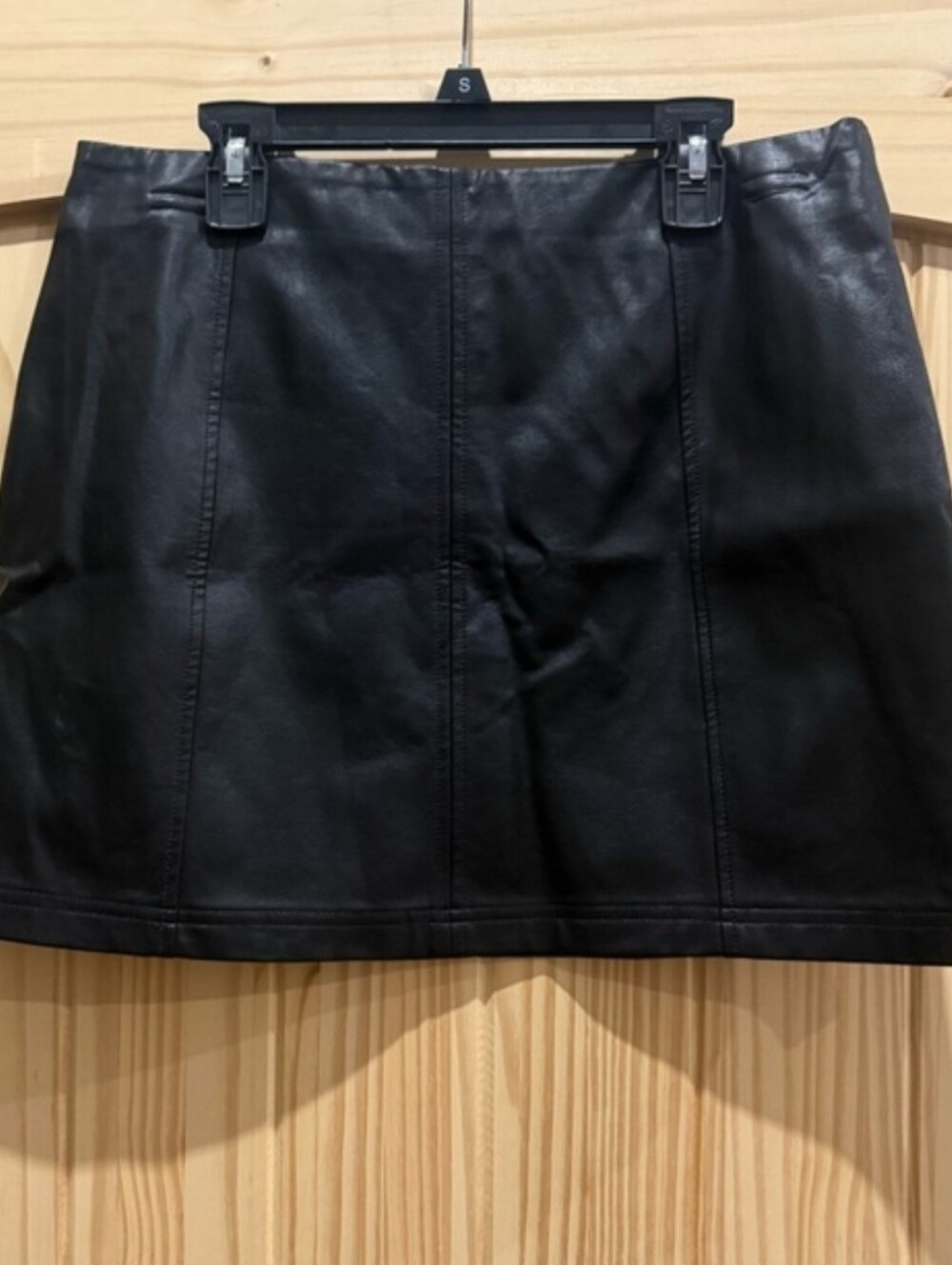 Black Faux Leather Mini Skirt - Women, Size Medium